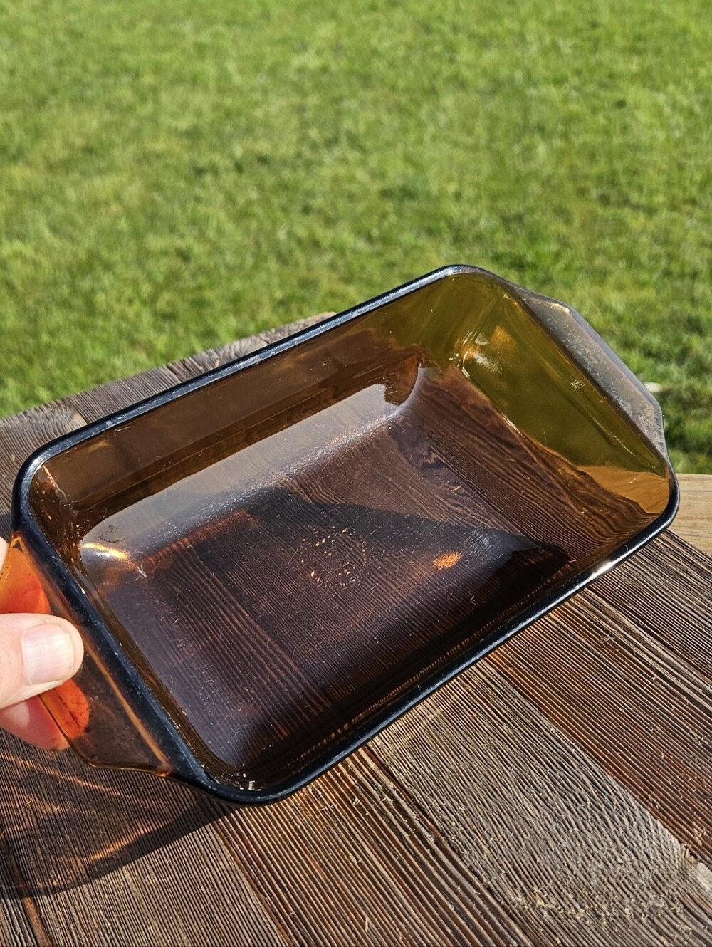 Anchor Hocking Amber Glass Loaf Dish